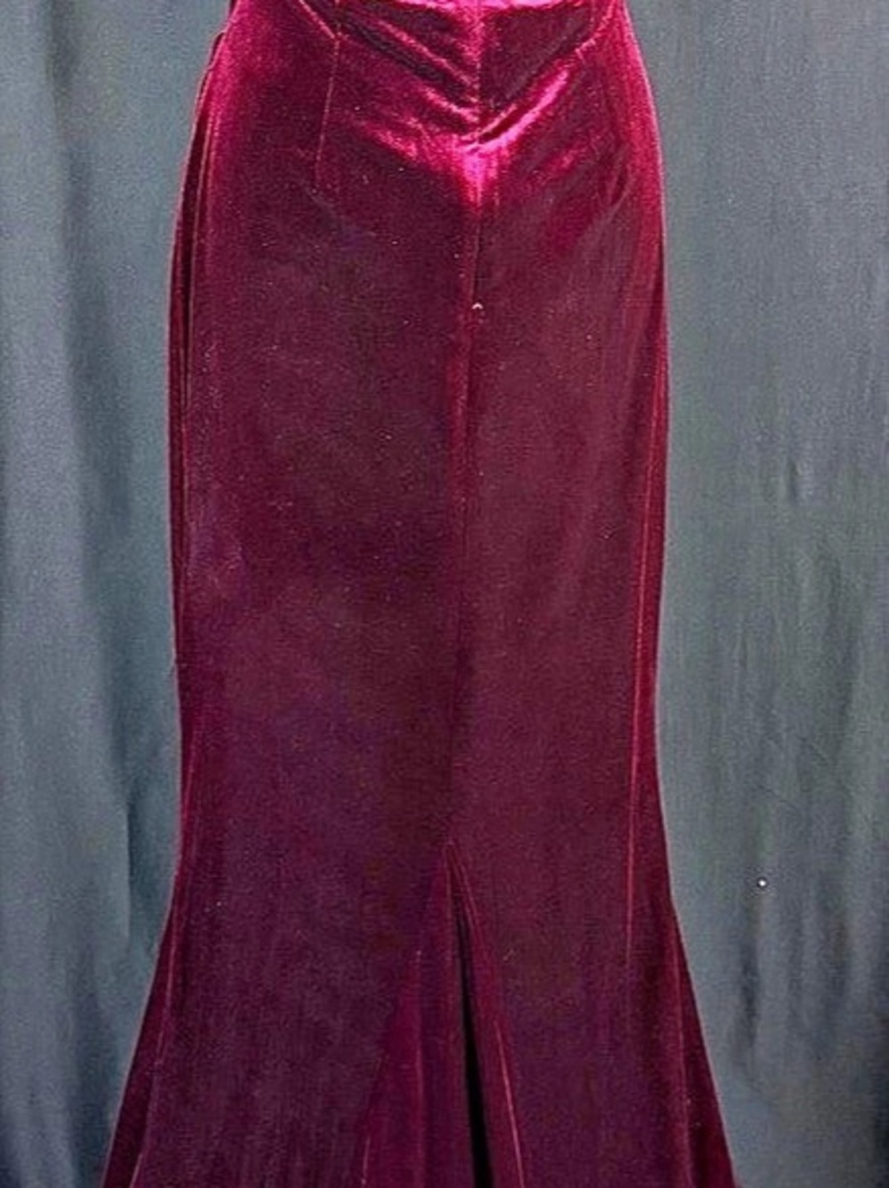 Vince Camuto Velvet Dress Off-Shoulder Maxi Burgundy Ruched Trumpet Prom Formal